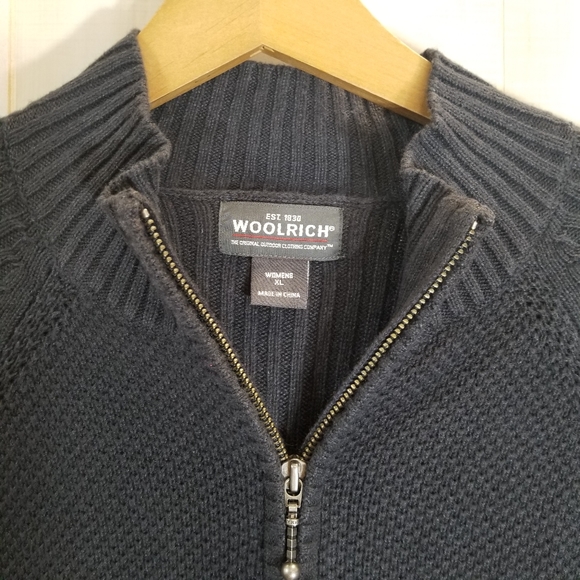 Woolrich Charcoal Gray 1/2 Zip Sweater XL Pullover - Picture 3 of 3